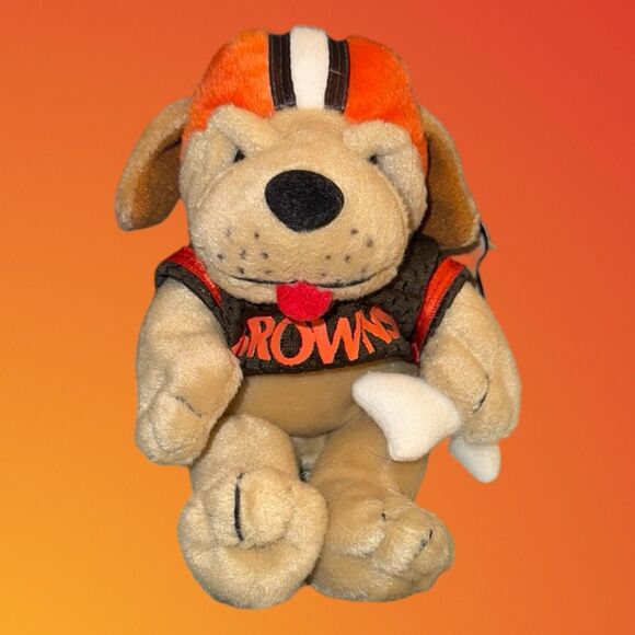 Vintage Cleveland Browns Burger King Dawg Pound 1999 Plush Beanie Dog With Tags - Picture 7 of 7